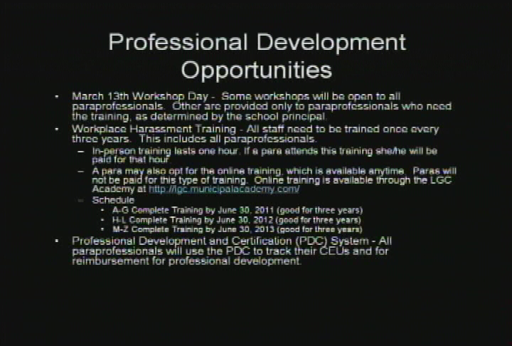 School Paraprofessional Development