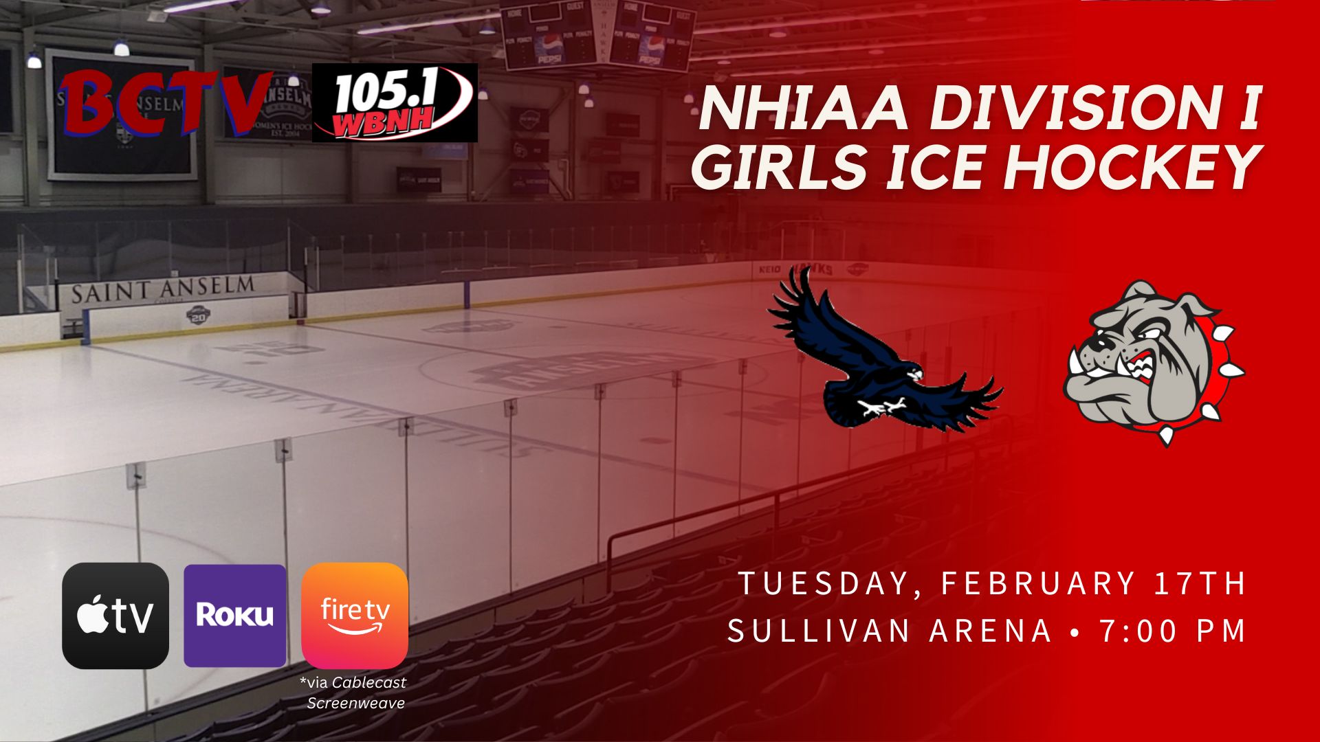 BHS Girls Hockey - Exeter vs Bedford Bulldogs Tuesday 2-17-26