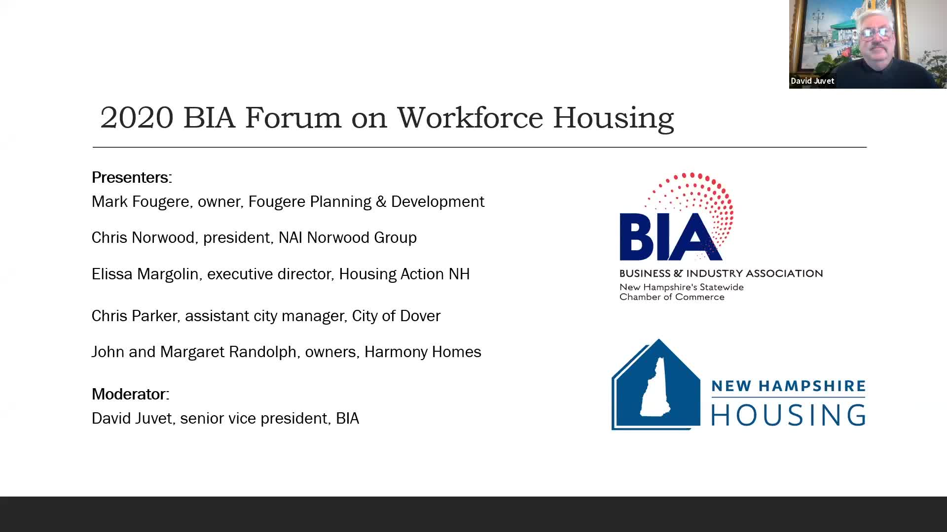 BIA Forum on Workforce Housing 2020
